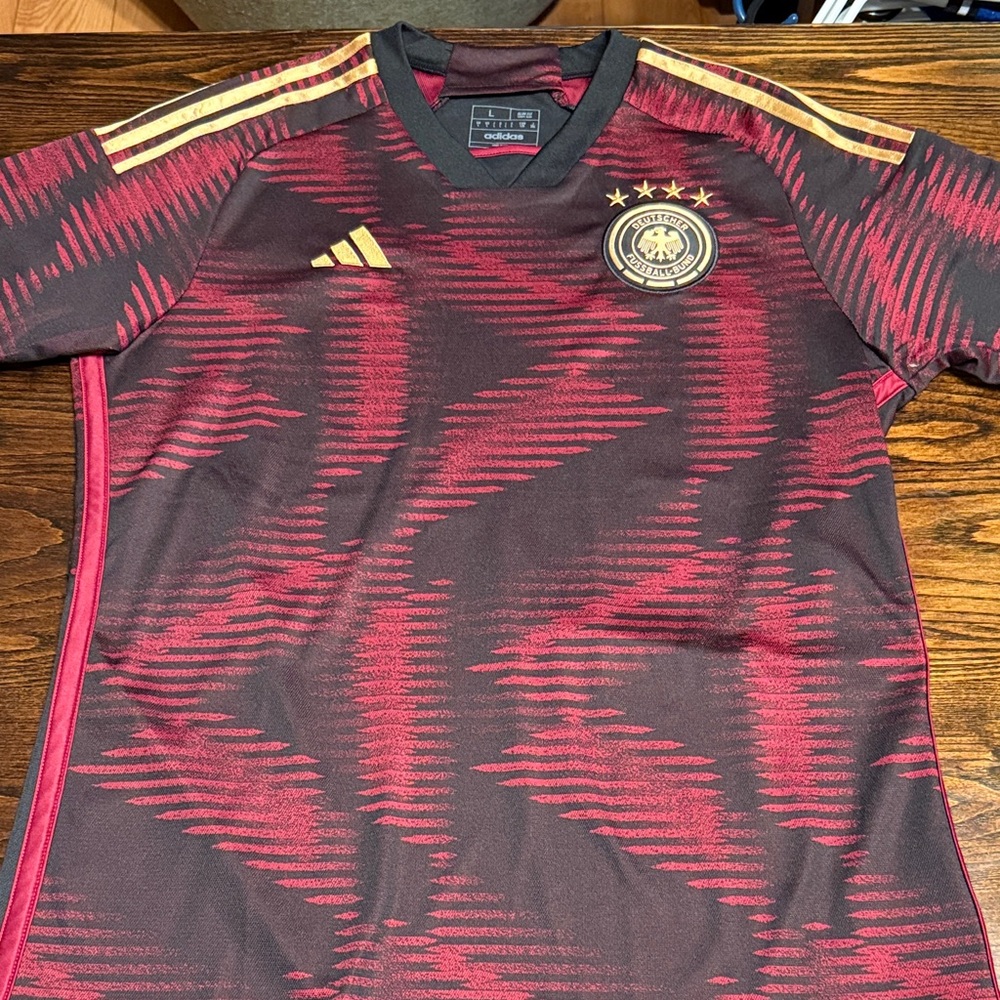 adidas Germany Maroon and Black Soccer Jersey